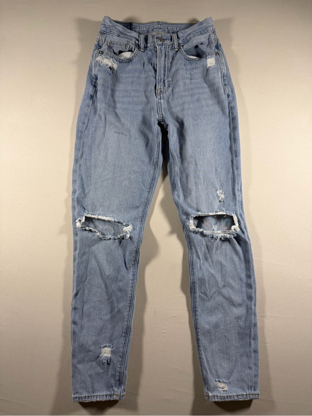 American Eagle Outfitters Light Blue Ripped Skinny Jeans